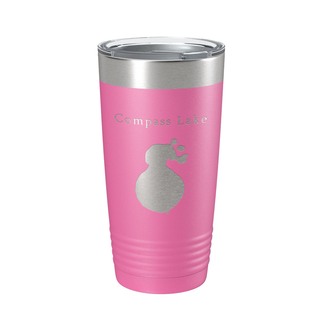 Compass Lake Map Tumbler Travel Mug Insulated Laser Engraved Coffee Cup Florida 20 oz