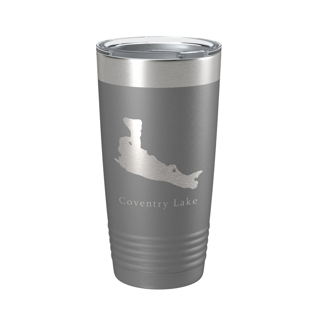 Coventry Lake Map Tumbler Travel Mug Insulated Laser Engraved Coffee Cup Connecticut 20 oz
