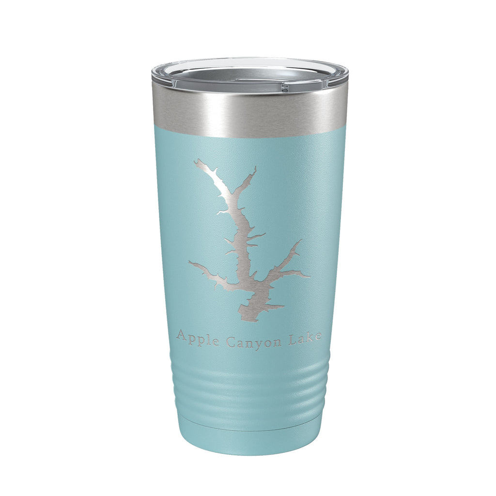 Apple Canyon Lake Map Tumbler Travel Mug Insulated Laser Engraved Coffee Cup Illinois 20 oz