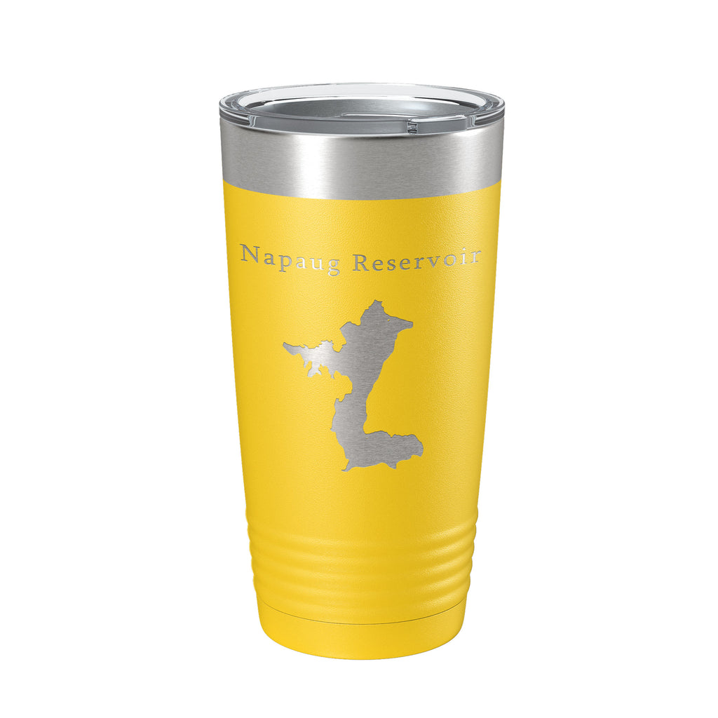 Napaug Reservoir Tumbler Lake Map Travel Mug Insulated Laser Engraved Coffee Cup Connecticut 20 oz