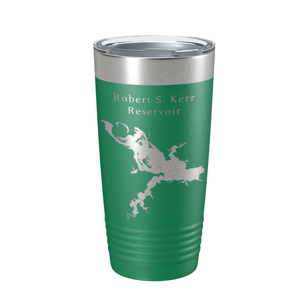 Robert S. Kerr Reservoir Tumbler Lake Map Travel Mug Insulated Laser Engraved Coffee Cup Oklahoma 20 oz