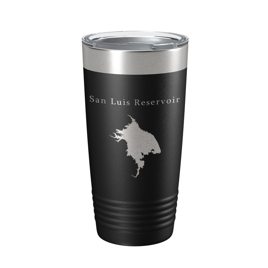 San Luis Reservoir Tumbler Lake Map Travel Mug Insulated Laser Engraved Coffee Cup California 20 oz