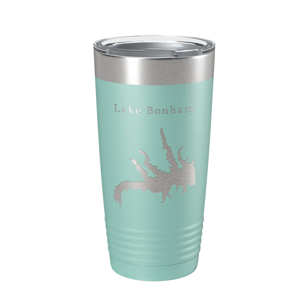 Lake Bonham Map Tumbler Travel Mug Insulated Laser Engraved Coffee Cup Texas 20 oz