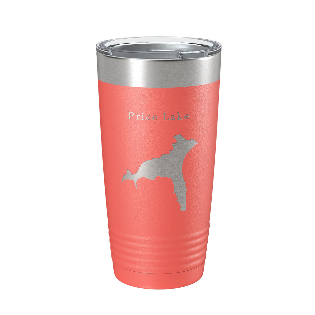 Price Lake Map Tumbler Travel Mug Insulated Laser Engraved Coffee Cup North Carolina 20 oz
