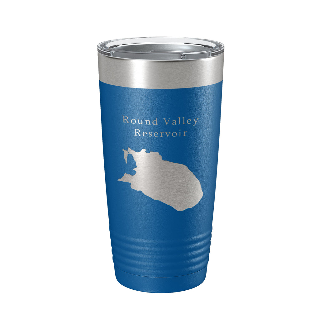 Round Valley Reservoir Tumbler Lake Map Travel Mug Insulated Laser Engraved Coffee Cup New Jersey 20 oz