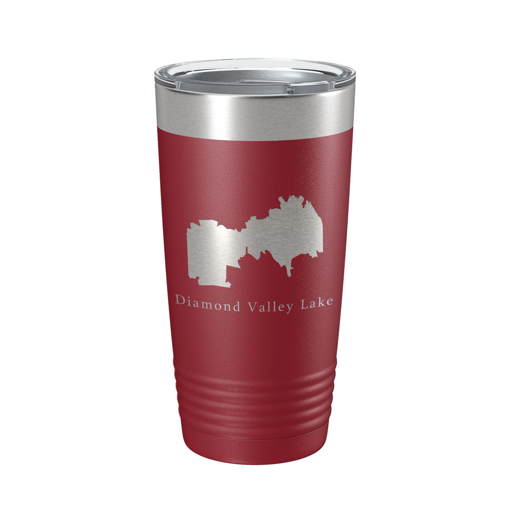 Diamond Valley Lake Map Tumbler Travel Mug Insulated Laser Engraved Coffee Cup California 20 oz