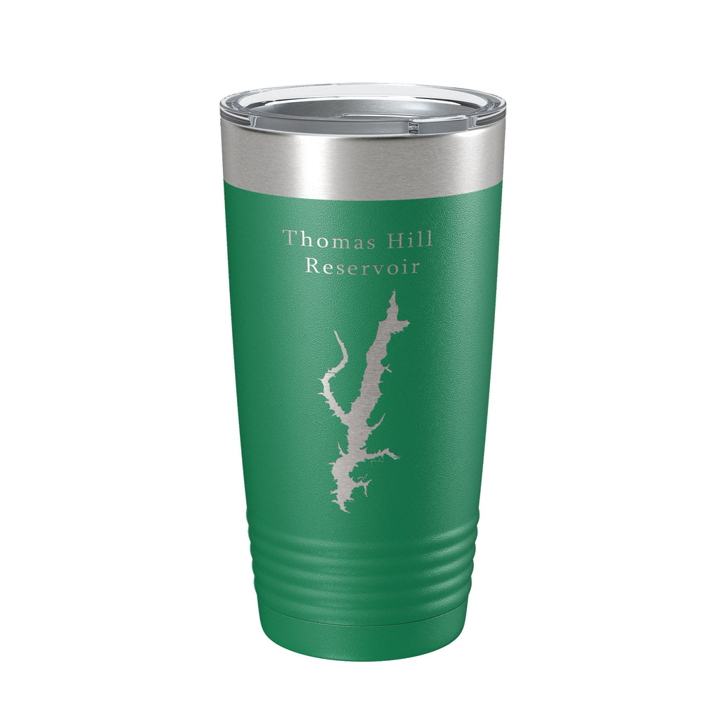 Thomas Hill Reservoir Tumbler Lake Map Travel Mug Insulated Laser Engraved Coffee Cup Missouri 20 oz