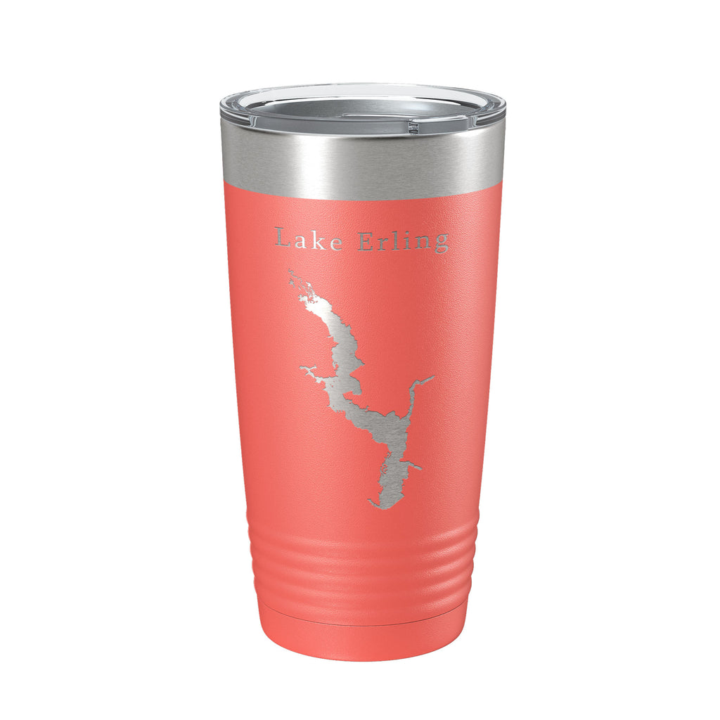 Lake Erling Map Tumbler Travel Mug Insulated Laser Engraved Coffee Cup Arkansas 20 oz