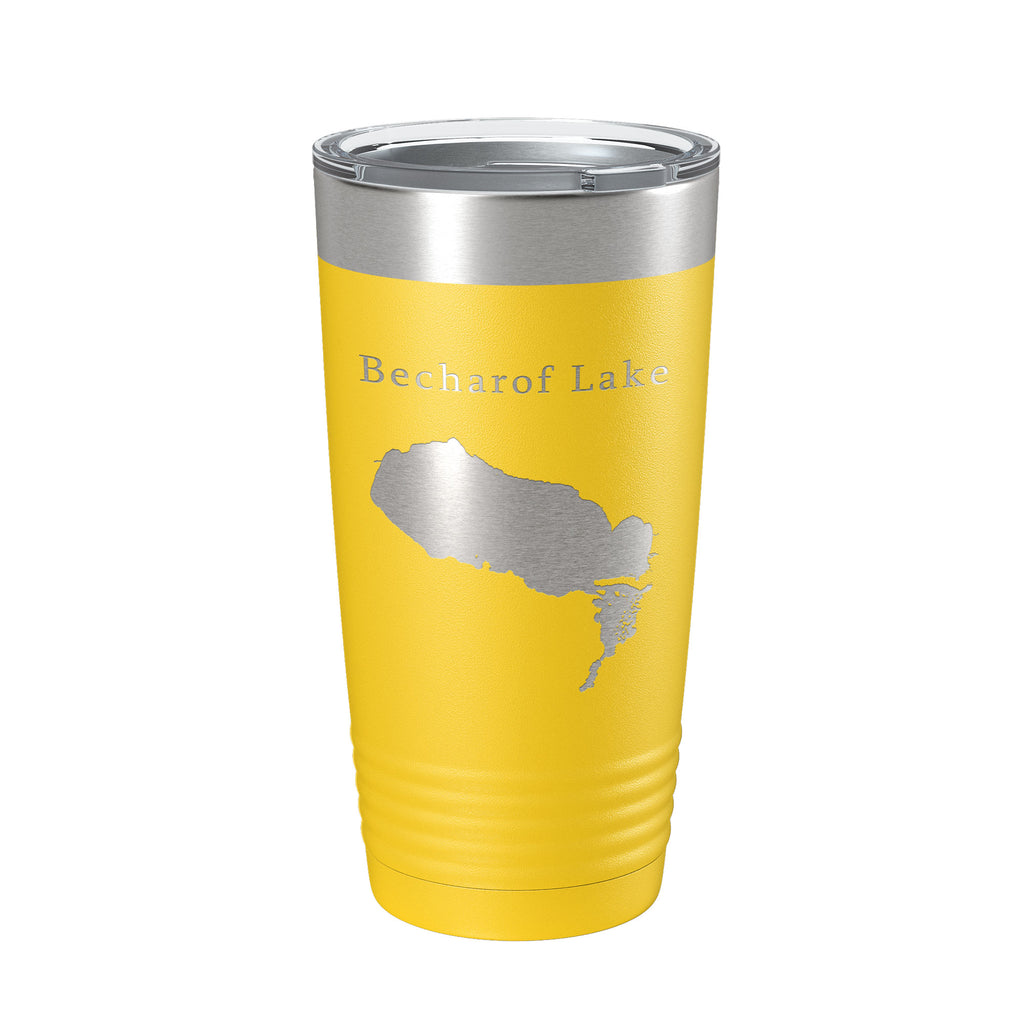 Becharof Lake Map Tumbler Travel Mug Insulated Laser Engraved Coffee Cup Alaska 20 oz