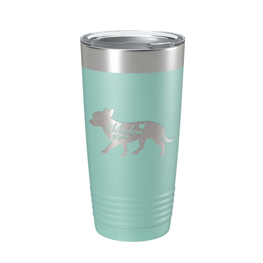 Chihuahua Mom Tumbler Dog Travel Mug Gift Insulated Laser Engraved Coffee Cup 20 oz