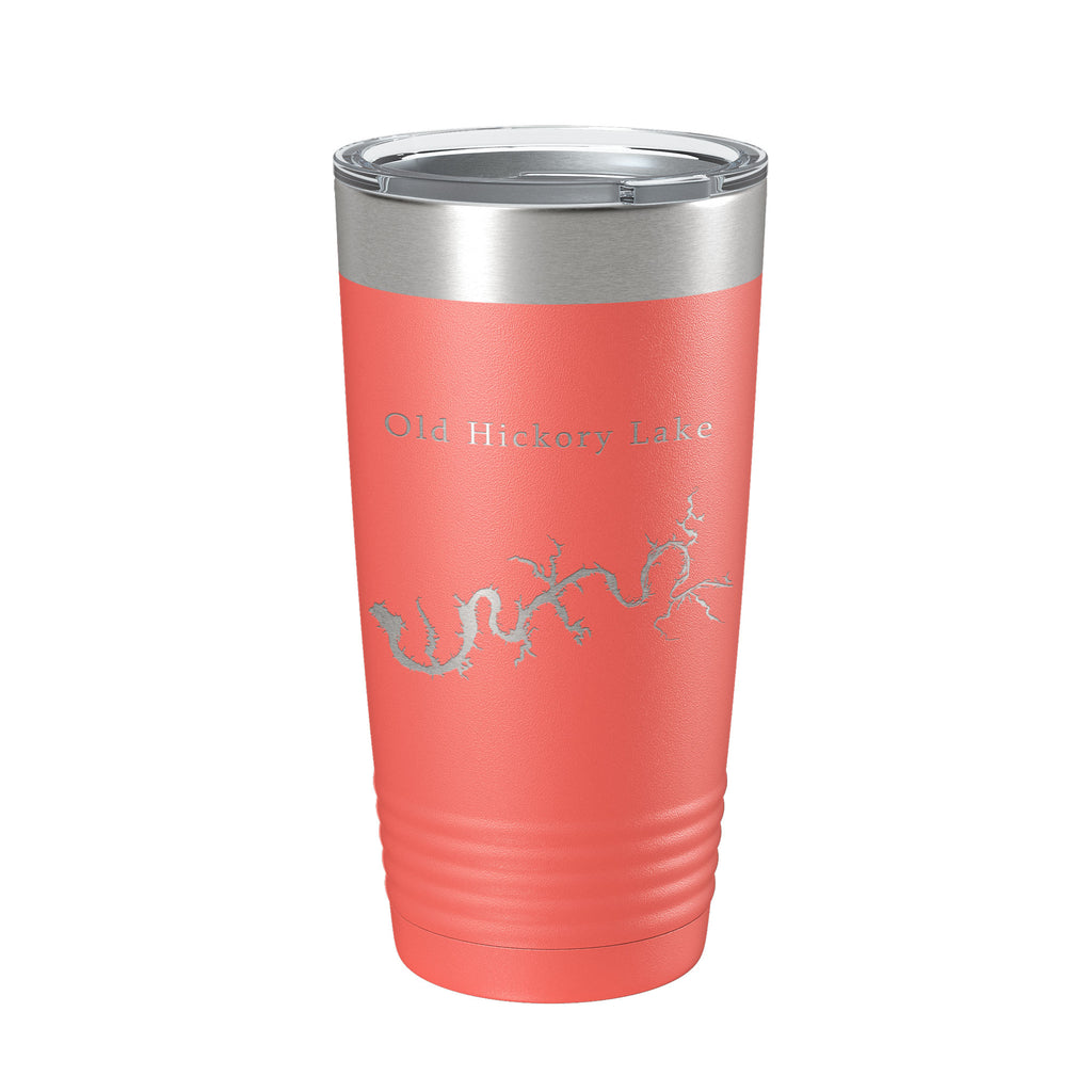 Old Hickory Lake Map Tumbler Travel Mug Insulated Laser Engraved Coffee Cup Tennessee 20 oz
