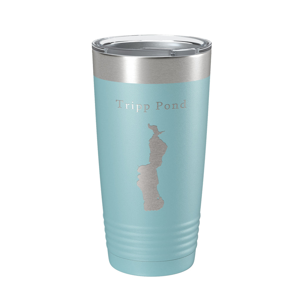 Tripp Pond Tumbler Lake Map Travel Mug Insulated Laser Engraved Coffee Cup Maine 20 oz