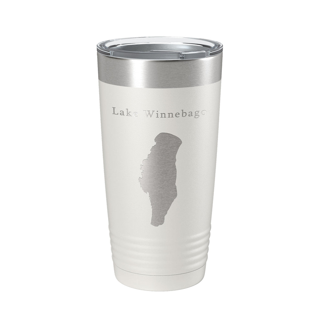 Lake Winnebago Map Tumbler Travel Mug Insulated Laser Engraved Coffee Cup Wisconsin 20 oz