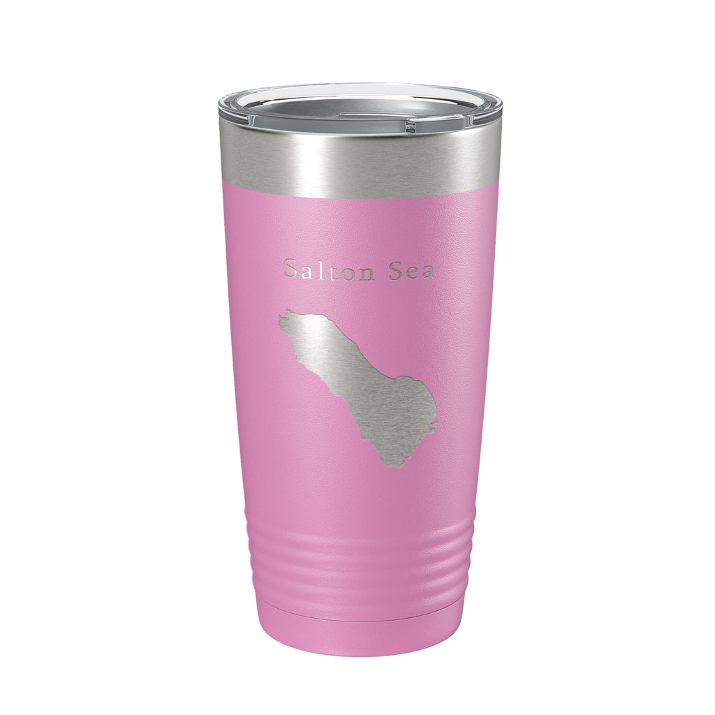 Salton Sea Tumbler Lake Map Travel Mug Insulated Laser Engraved Coffee Cup California 20 oz