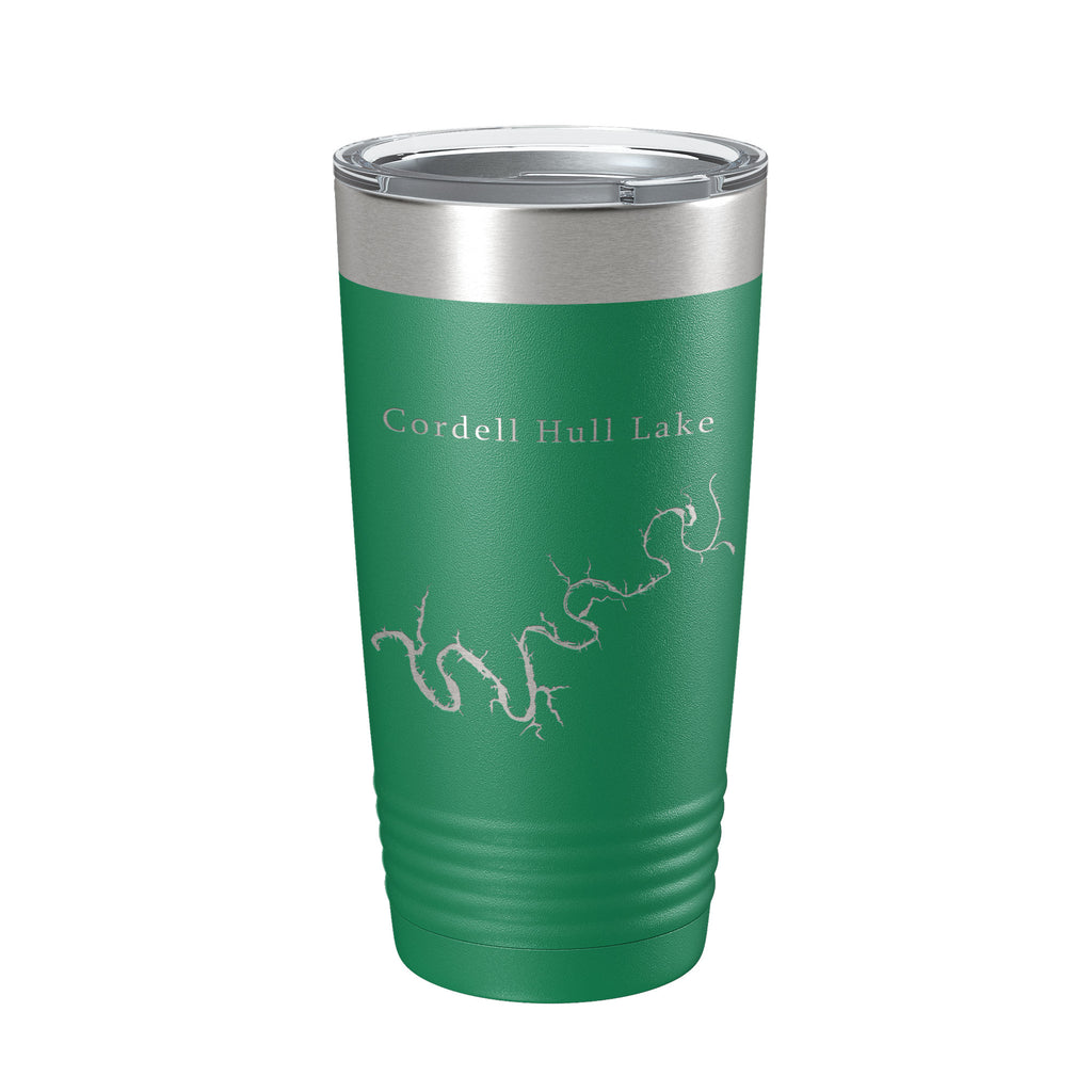 Cordell Hull Lake Map Tumbler Travel Mug Insulated Laser Engraved Coffee Cup Tennessee 20 oz
