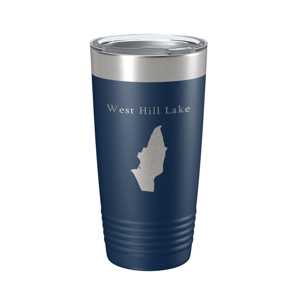 West Hill Lake Pond Map Tumbler Travel Mug Insulated Laser Engraved Coffee Cup Connecticut 20 oz