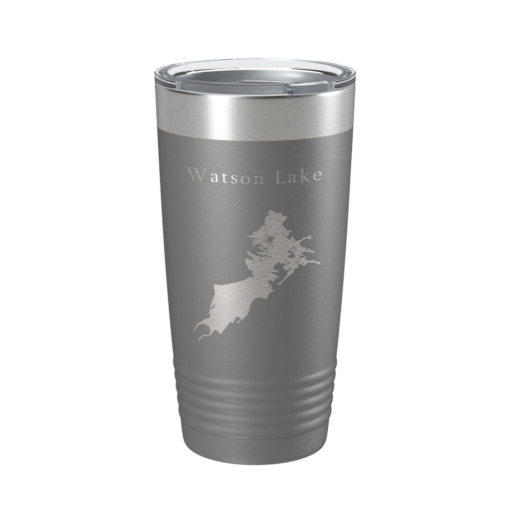 Watson Lake Map Tumbler Travel Mug Insulated Laser Engraved Coffee Cup Arizona 20 oz