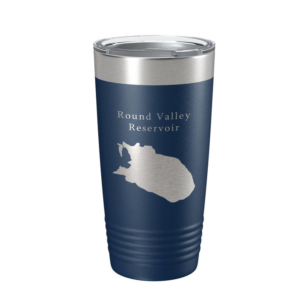 Round Valley Reservoir Tumbler Lake Map Travel Mug Insulated Laser Engraved Coffee Cup New Jersey 20 oz