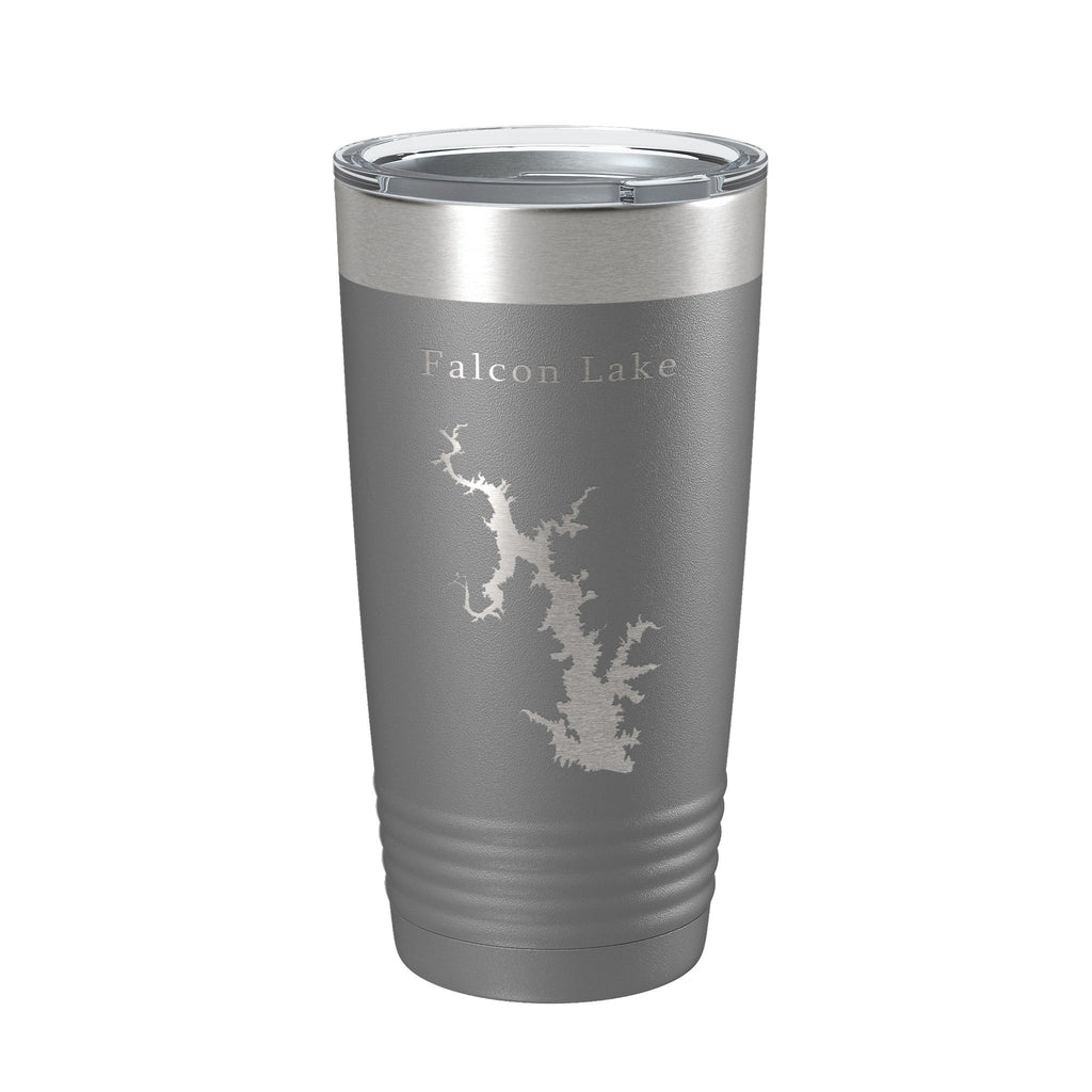 Falcon Lake International Reservoir Lago Map Tumbler Travel Mug Insulated Laser Engraved Coffee Cup Texas 20 oz
