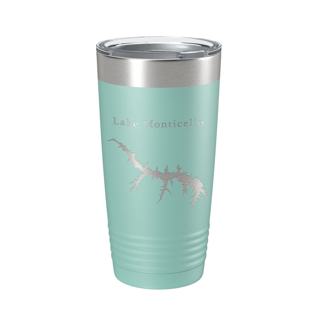 Lake Monticello Map Tumbler Travel Mug Insulated Laser Engraved Coffee Cup Virginia 20 oz