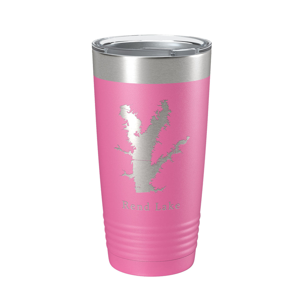 Rend Lake Map Tumbler Travel Mug Insulated Laser Engraved Coffee Cup Illinois 20 oz