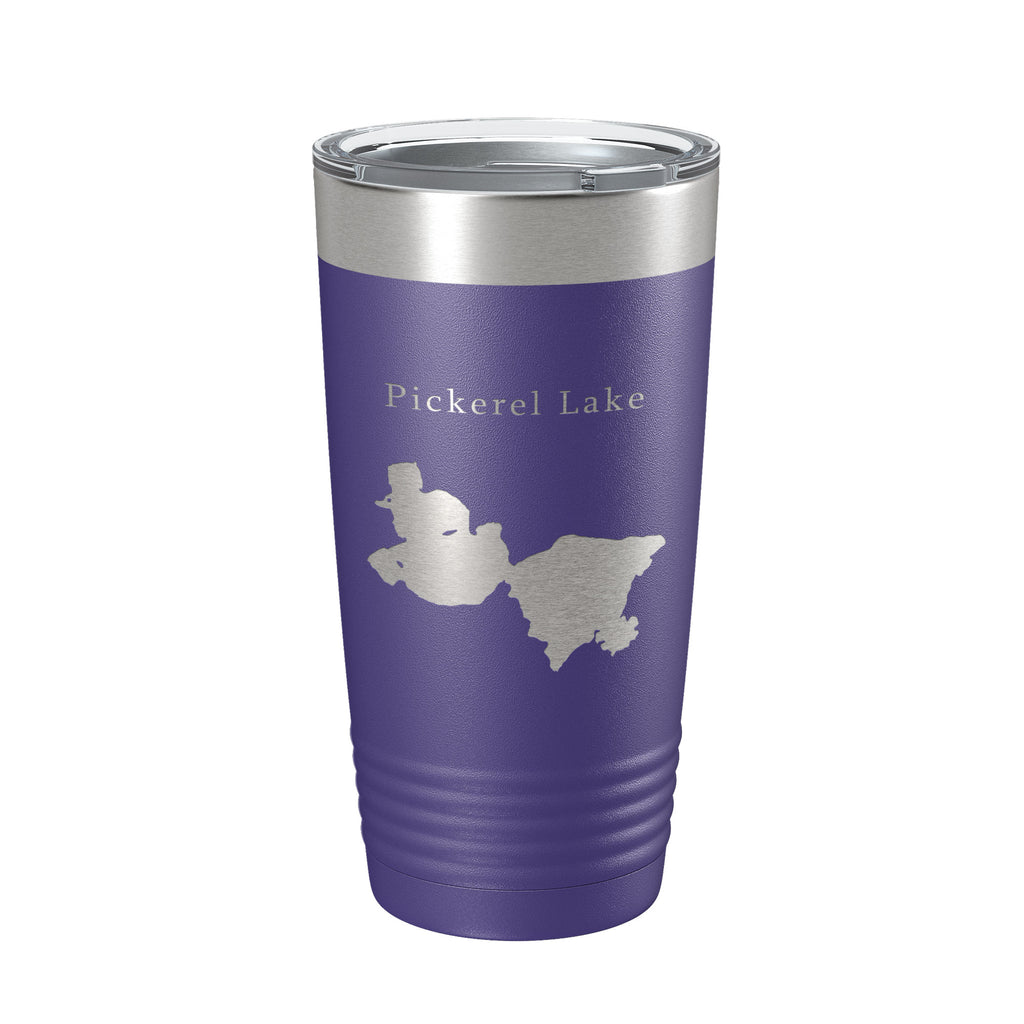 Pickerel Lake Map Tumbler Travel Mug Insulated Laser Engraved Coffee Cup Wisconsin 20 oz