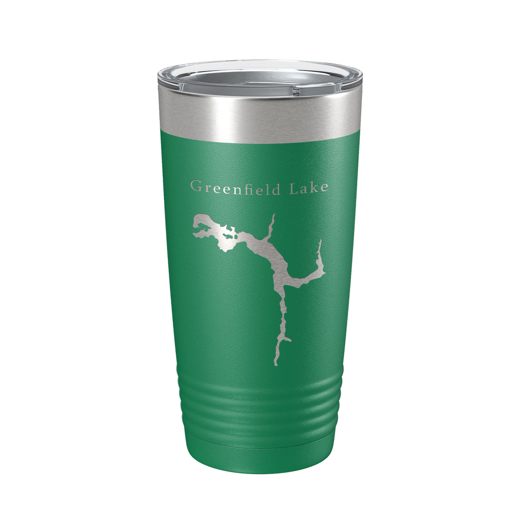 Greenfield Lake Map Tumbler Travel Mug Insulated Laser Engraved Coffee Cup Wilmington North Carolina 20 oz