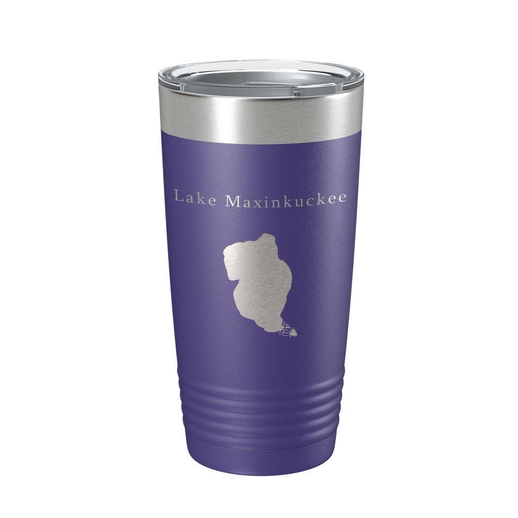 Lake Maxinkuckee Map Tumbler Travel Mug Insulated Laser Engraved Coffee Cup Indiana 20 oz