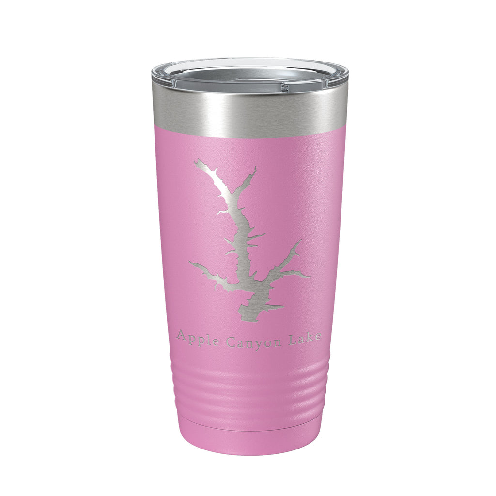 Apple Canyon Lake Map Tumbler Travel Mug Insulated Laser Engraved Coffee Cup Illinois 20 oz