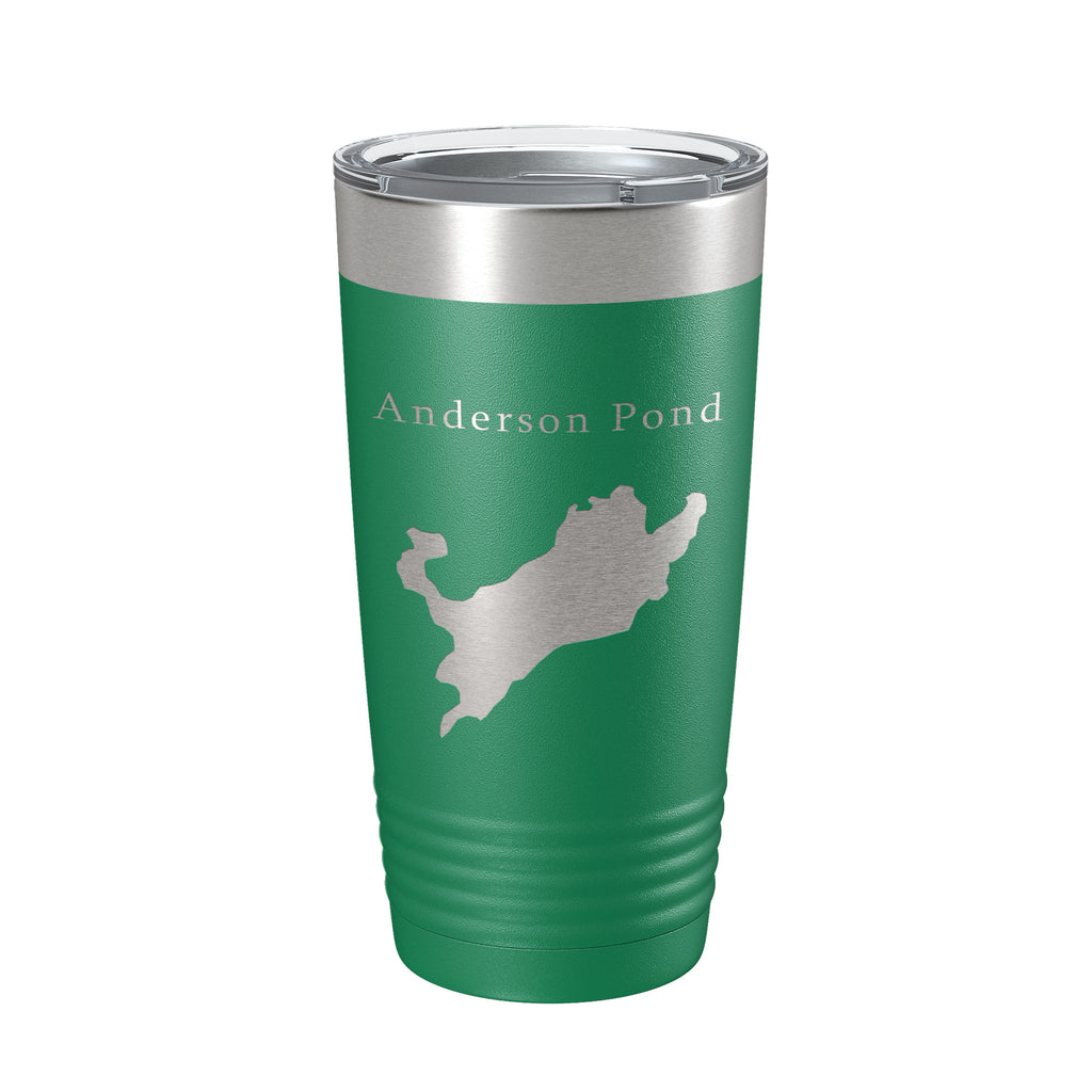 Anderson Pond Tumbler Lake Map Travel Mug Insulated Laser Engraved Coffee Cup Connecticut 20 oz