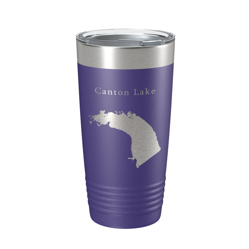 Canton Lake Map Tumbler Travel Mug Insulated Laser Engraved Coffee Cup Oklahoma 20 oz