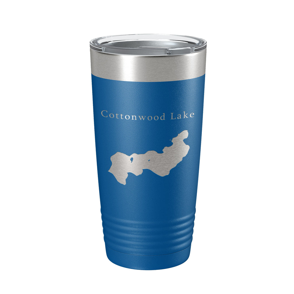 Cottonwood Lake Map Tumbler Travel Mug Insulated Laser Engraved Coffee Cup Alaska 20 oz