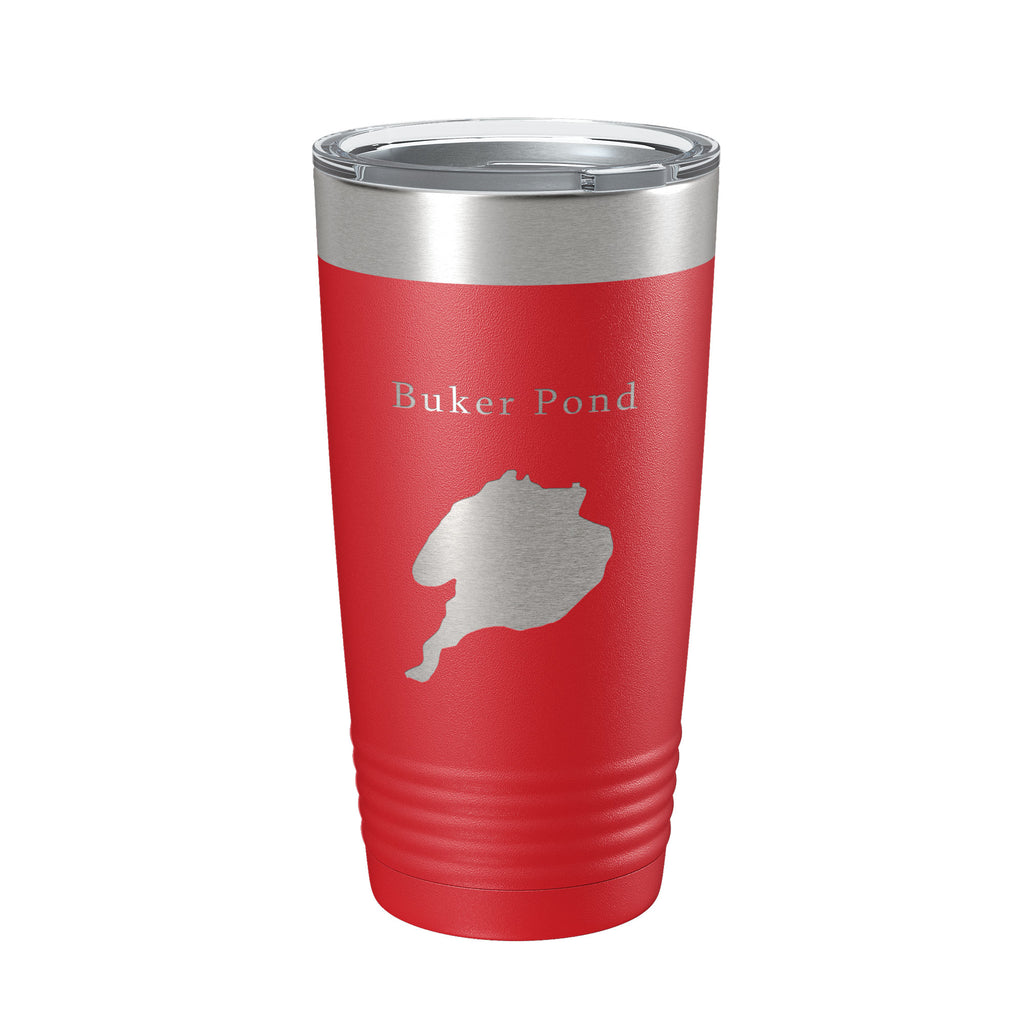Buker Pond Tumbler Lake Map Travel Mug Insulated Laser Engraved Coffee Cup Maine 20 oz