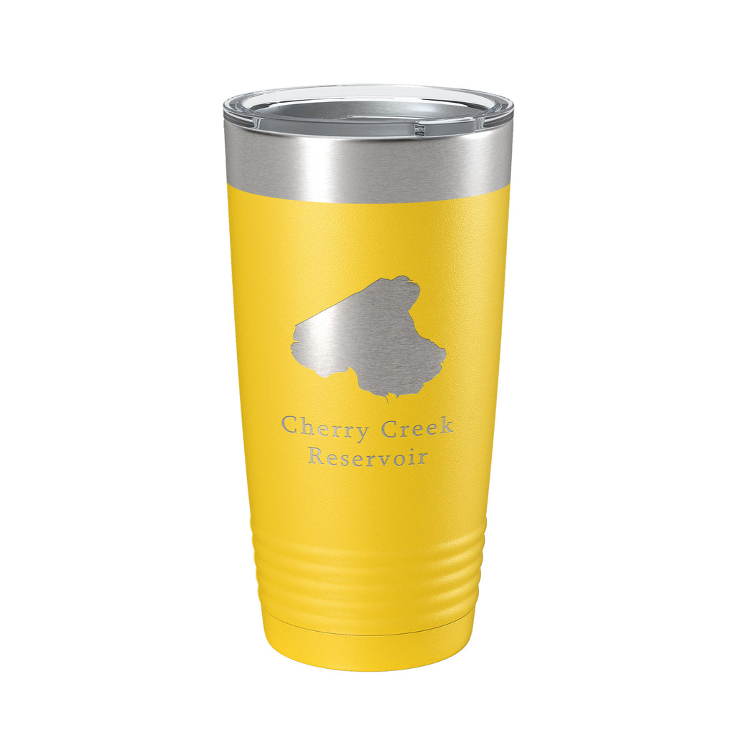 Cherry Creek Reservoir Tumbler Lake Map Travel Mug Insulated Laser Engraved Coffee Cup Colorado 20 oz