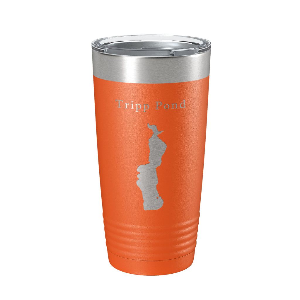 Tripp Pond Tumbler Lake Map Travel Mug Insulated Laser Engraved Coffee Cup Maine 20 oz