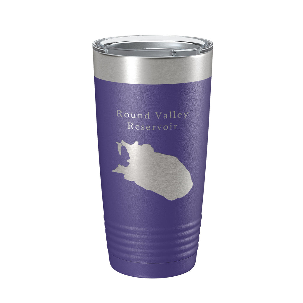 Round Valley Reservoir Tumbler Lake Map Travel Mug Insulated Laser Engraved Coffee Cup New Jersey 20 oz