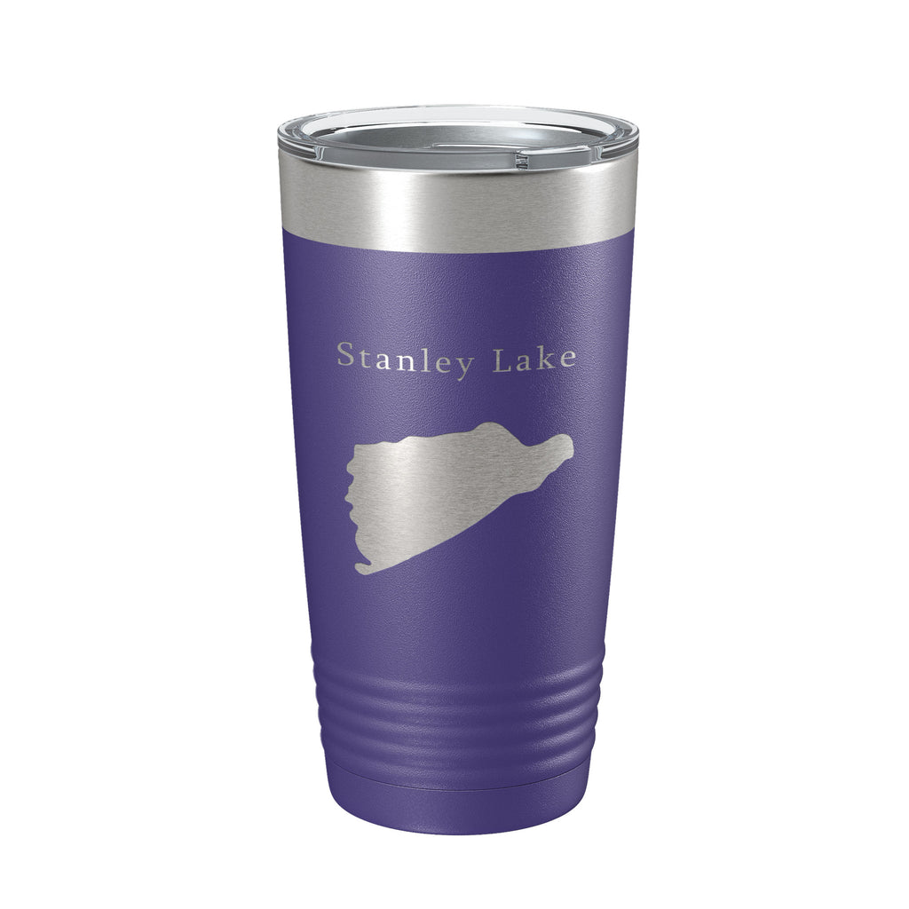 Stanley Lake Map Tumbler Travel Mug Insulated Laser Engraved Coffee Cup Idaho 20 oz
