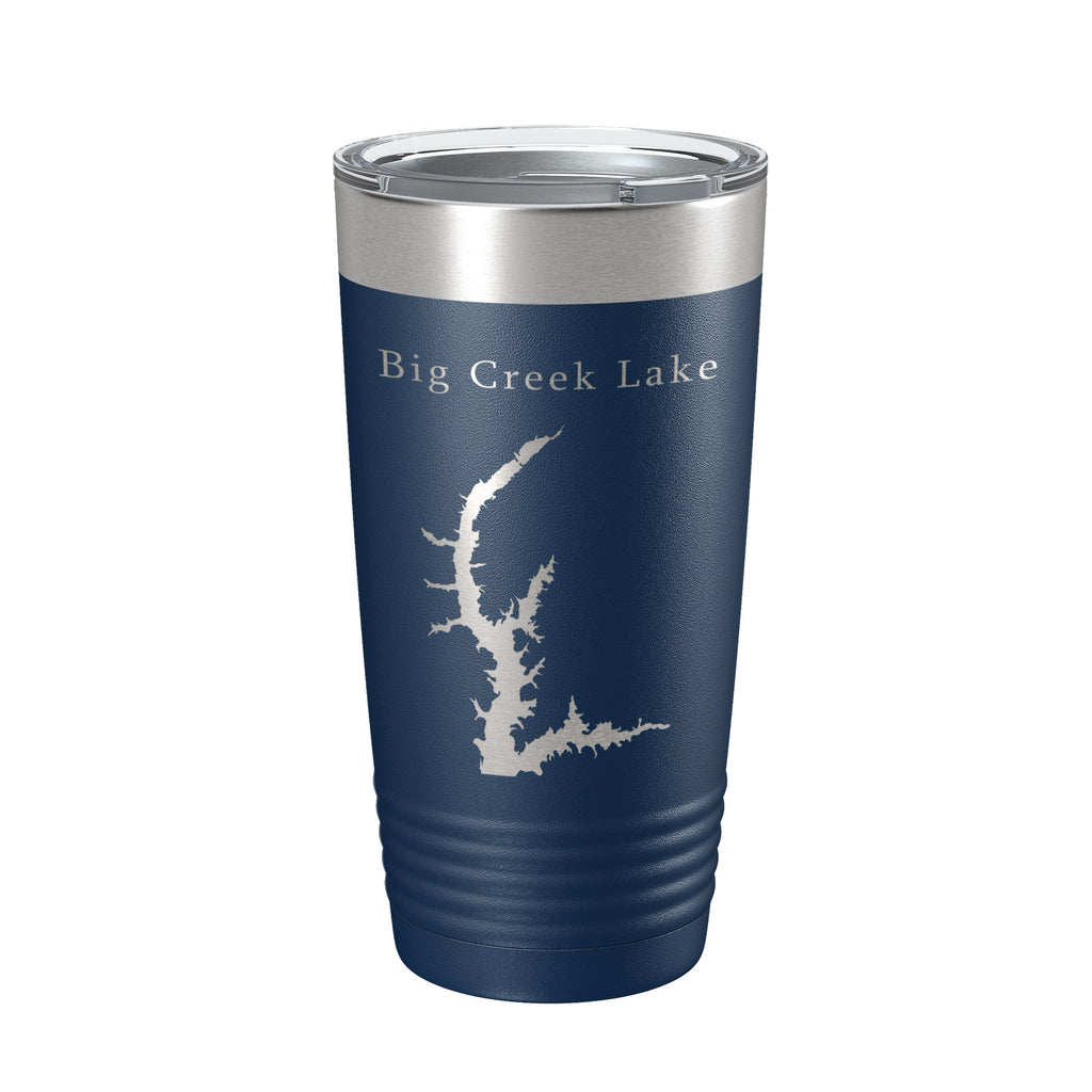 Big Creek Lake Map Tumbler Travel Mug Insulated Laser Engraved Coffee Cup Alabama 20 oz