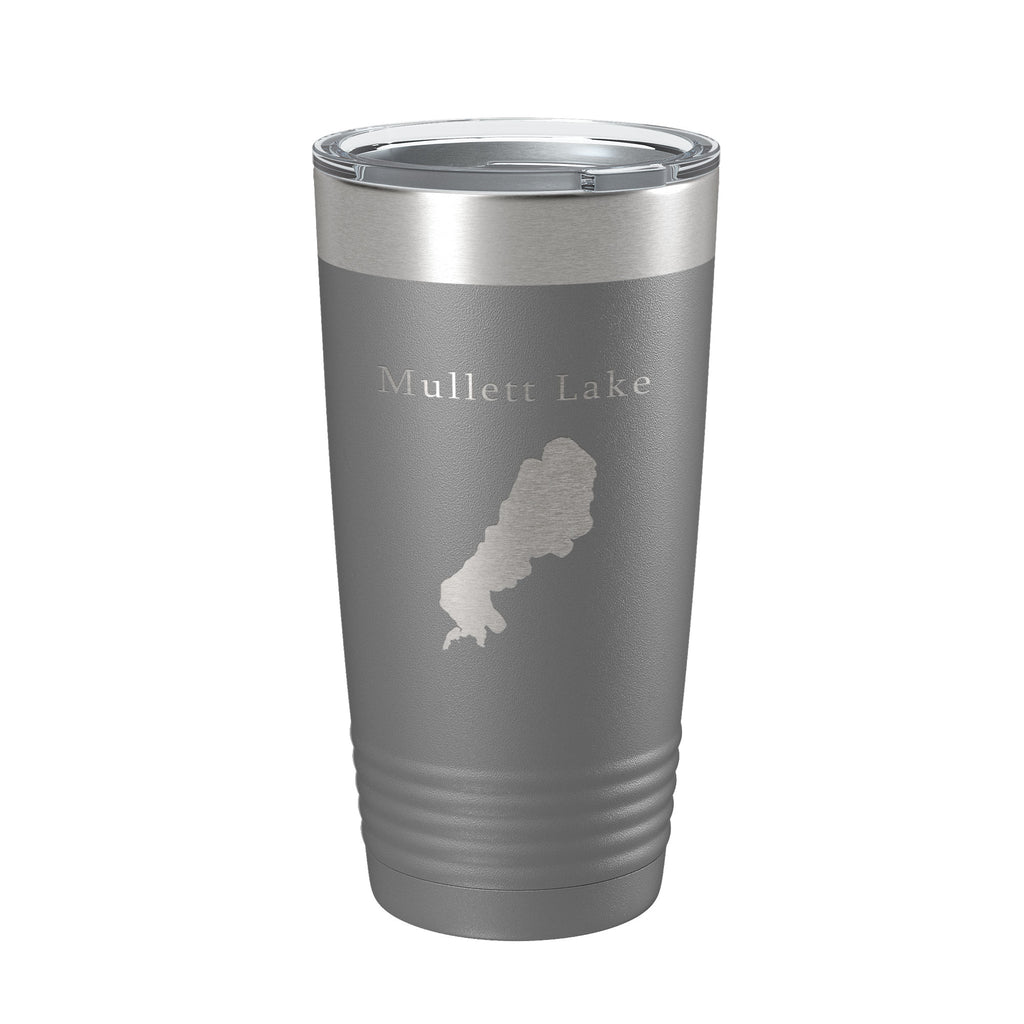 Mullett Lake Map Tumbler Travel Mug Insulated Laser Engraved Coffee Cup Michigan 20 oz