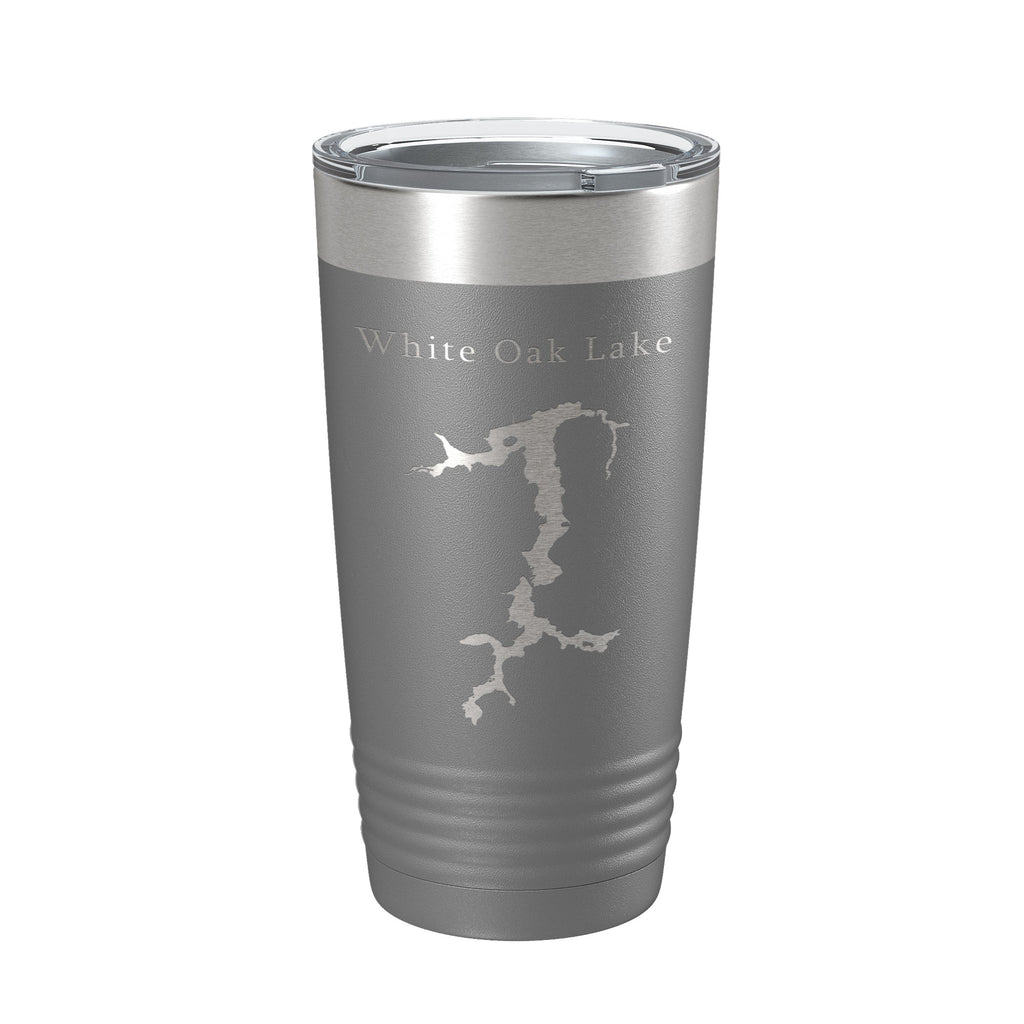 White Oak Lake Map Tumbler Travel Mug Insulated Laser Engraved Coffee Cup Arkansas 20 oz