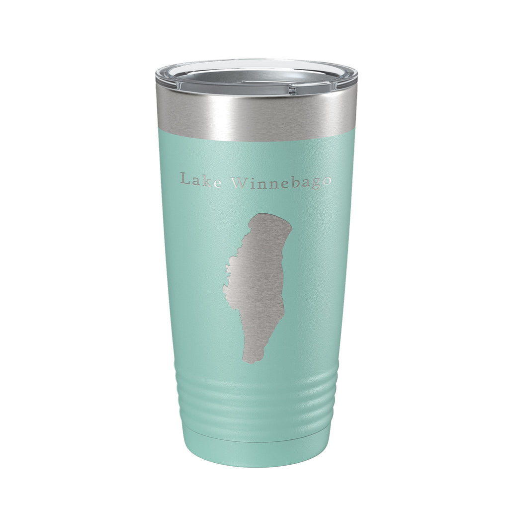 Lake Winnebago Map Tumbler Travel Mug Insulated Laser Engraved Coffee Cup Wisconsin 20 oz