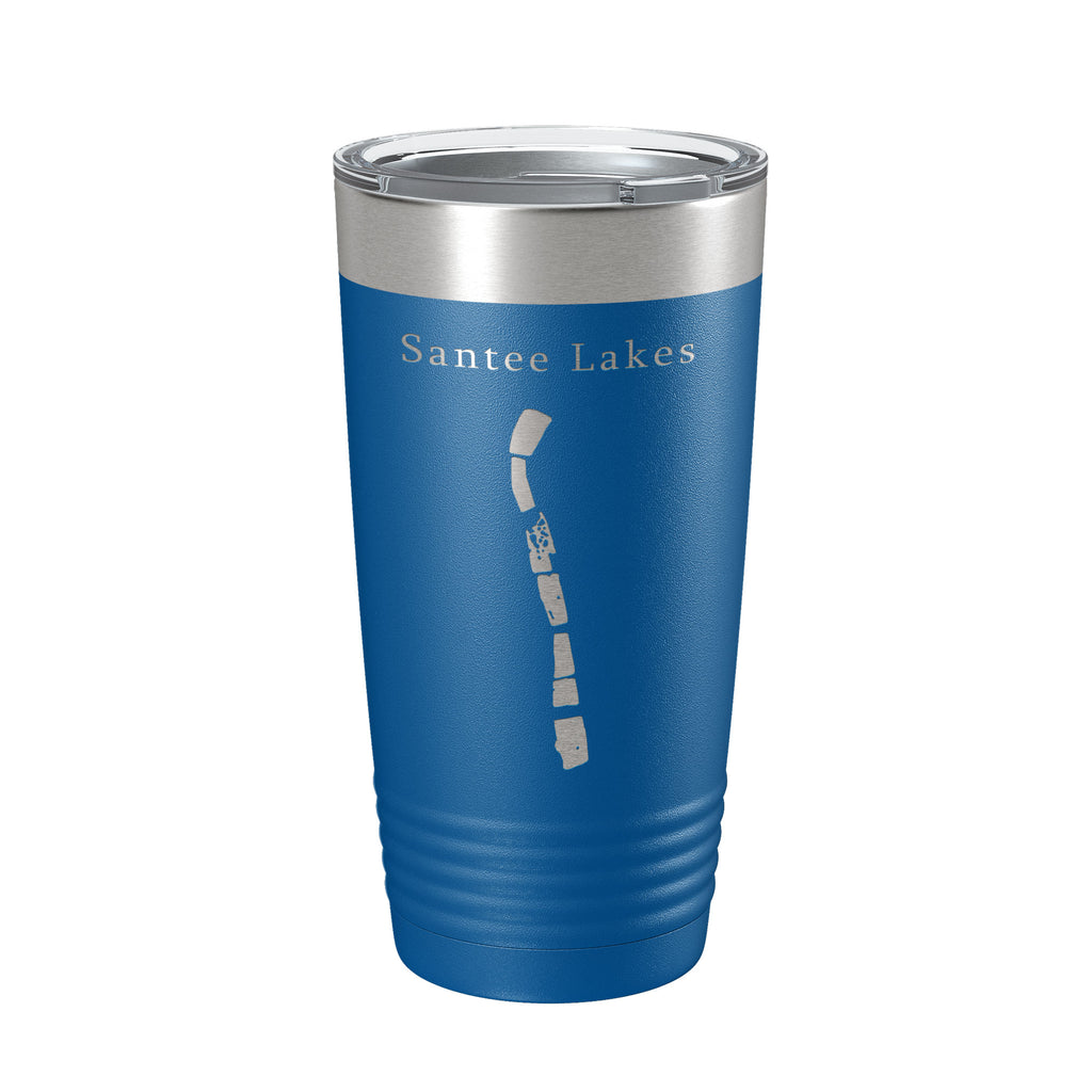 Santee Lakes Map Tumbler Travel Mug Insulated Laser Engraved Coffee Cup California 20 oz