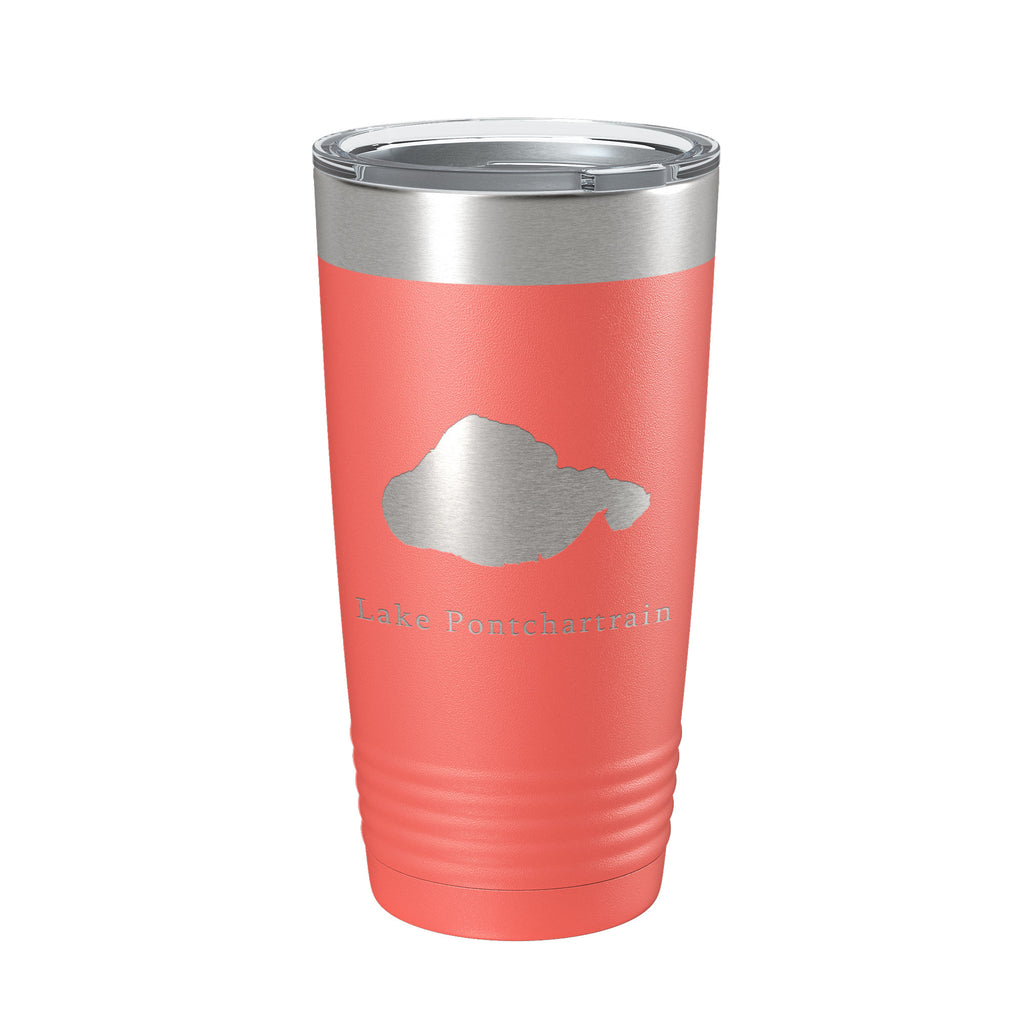 Lake Pontchartrain Map Tumbler Travel Mug Insulated Laser Engraved Coffee Cup New Orleans, Louisiana 20 oz