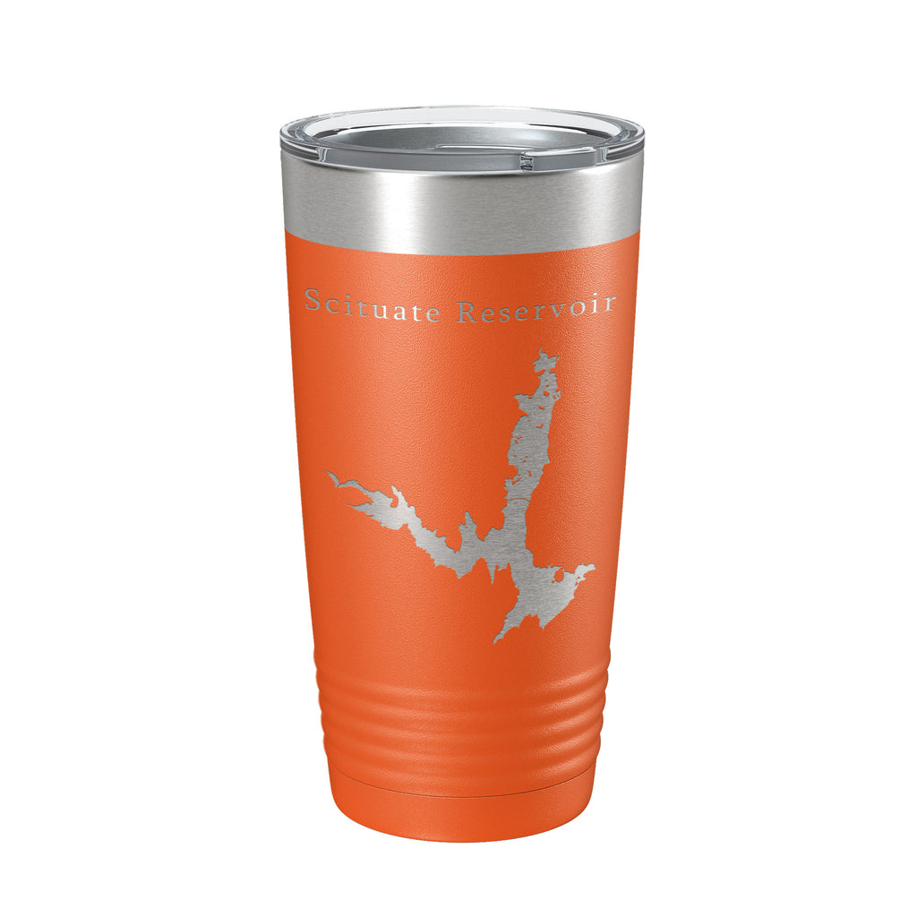 Scituate Reservoir Tumbler Lake Map Travel Mug Insulated Laser Engraved Coffee Cup Providence Rhode Island 20 oz