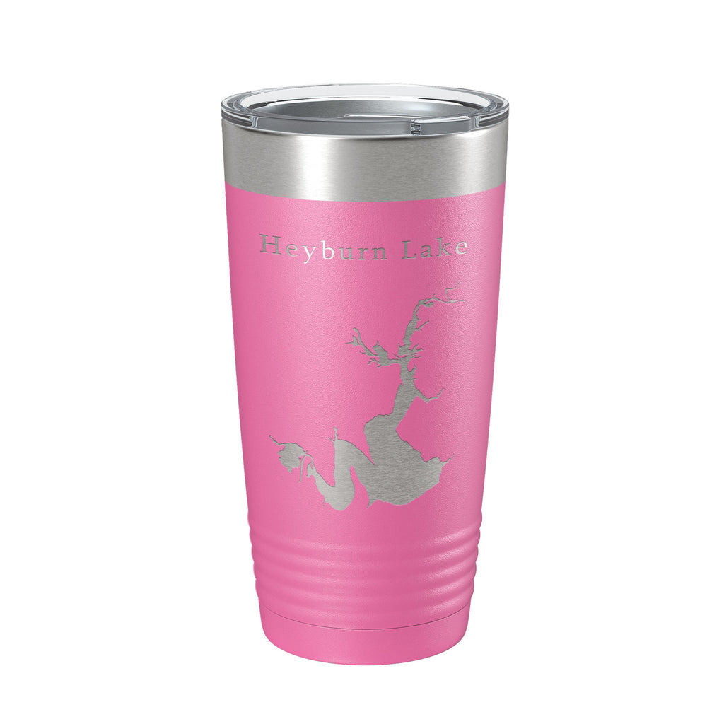 Heyburn Lake Map Tumbler Travel Mug Insulated Laser Engraved Coffee Cup Oklahoma 20 oz