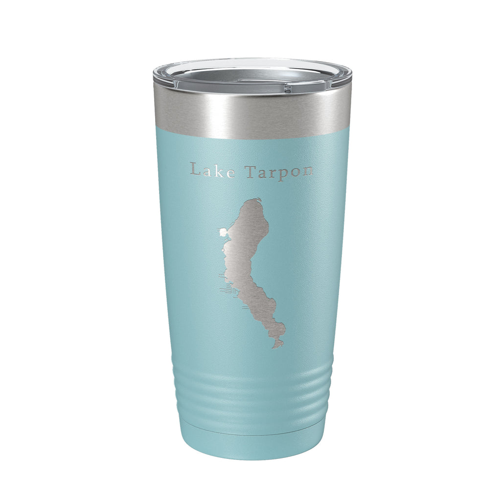 Lake Tarpon Map Tumbler Travel Mug Insulated Laser Engraved Coffee Cup Florida 20 oz