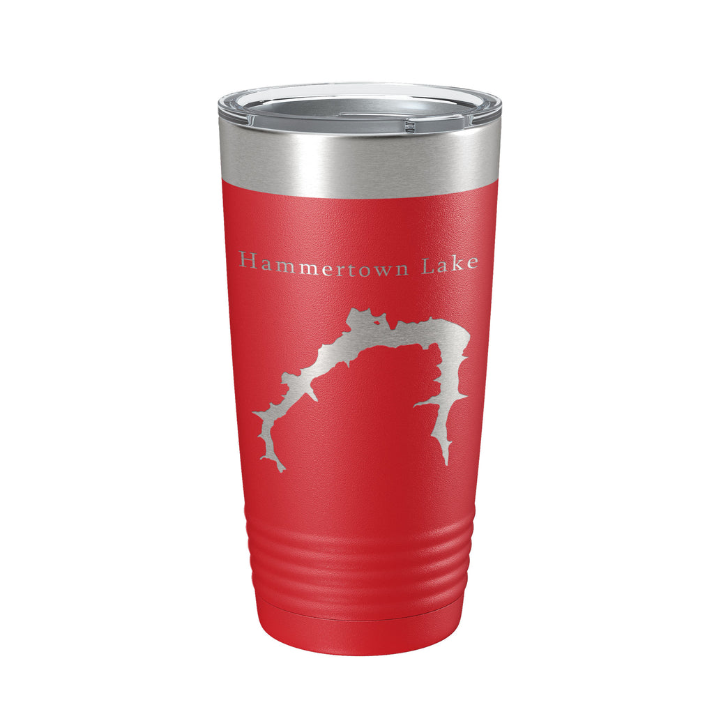 Hammertown Lake Map Tumbler Travel Mug Insulated Laser Engraved Coffee Cup Jackson City Reservoir Ohio 20 oz