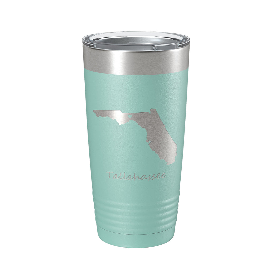 Tallahassee Home Heart Tumbler Travel Mug Insulated Laser Engraved Coffee Cup Florida 20 oz
