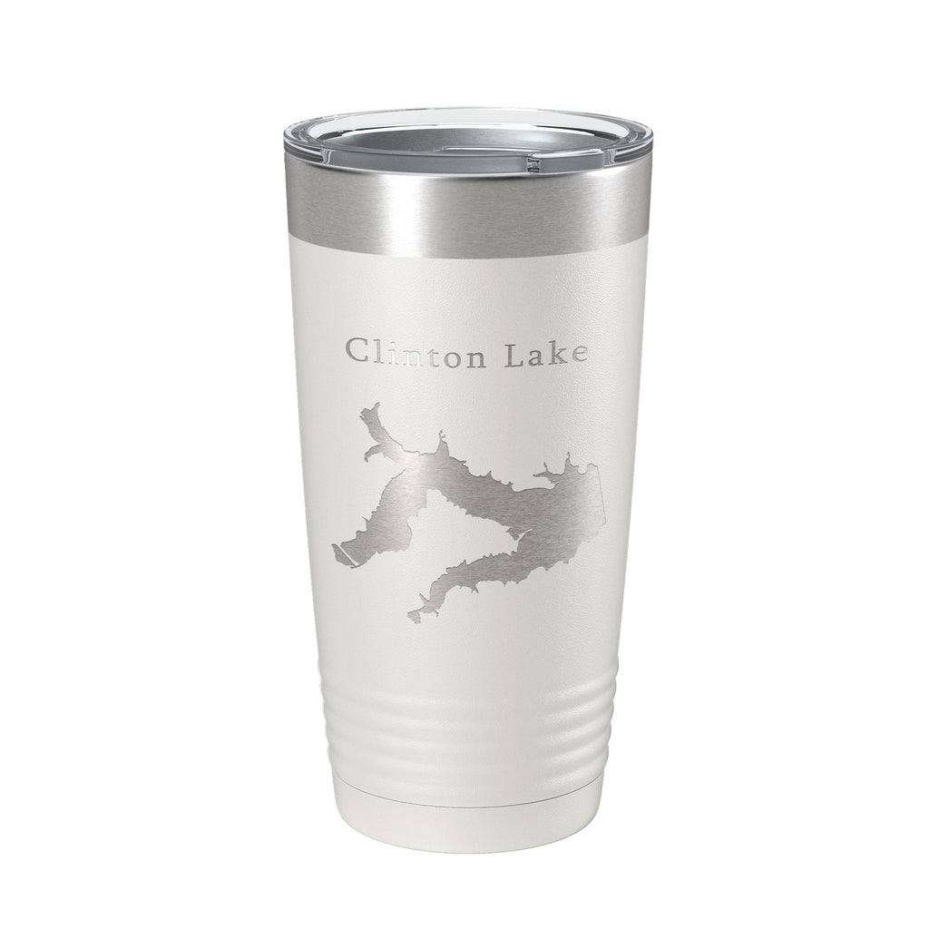 Clinton Lake Map Tumbler Travel Mug Insulated Laser Engraved Coffee Cup Kansas 20 oz