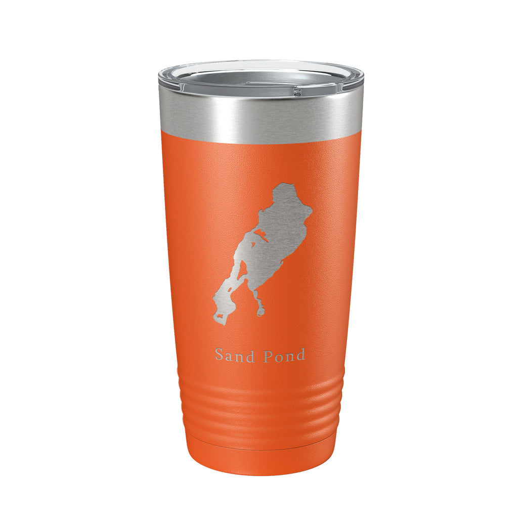 Sand Pond Tumbler Lake Map Travel Mug Insulated Laser Engraved Coffee Cup Maine 20 oz